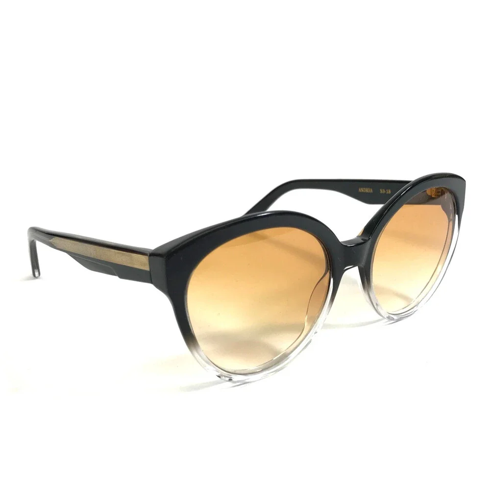 Alfred Kerbs Sunglasses ANDREA BK Black Cat Eye Frames w/ Gradient Orange Lenses